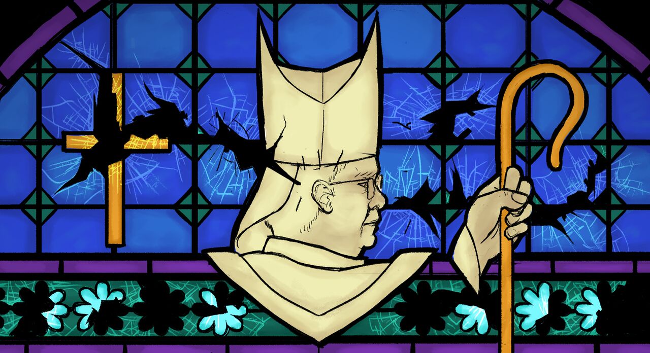 Priest on Stained Glass