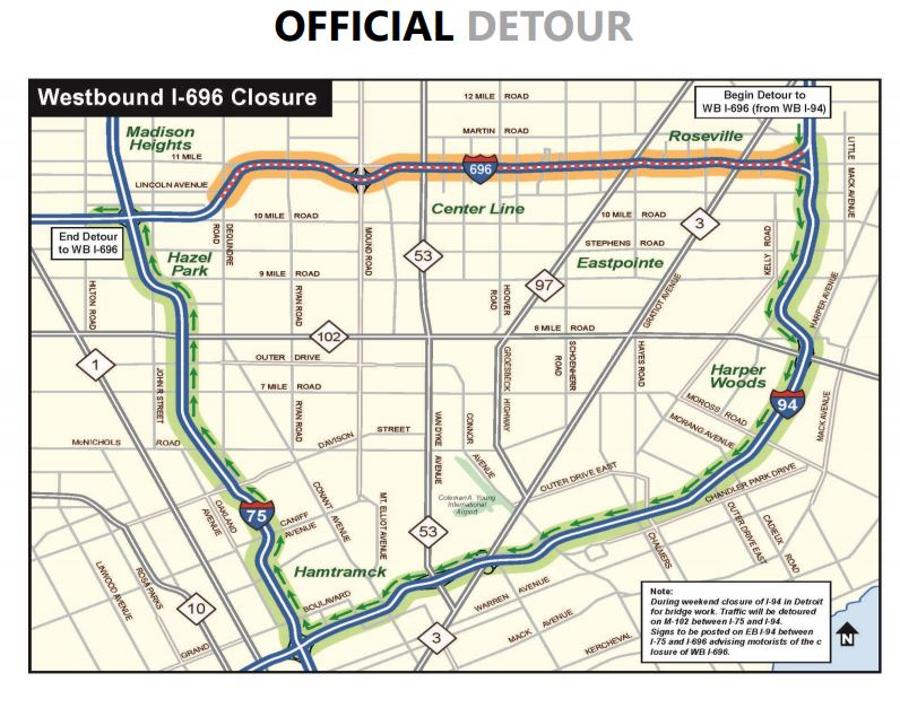 Plan Ahead for I696 Construction in 2018 [MAP] WDET