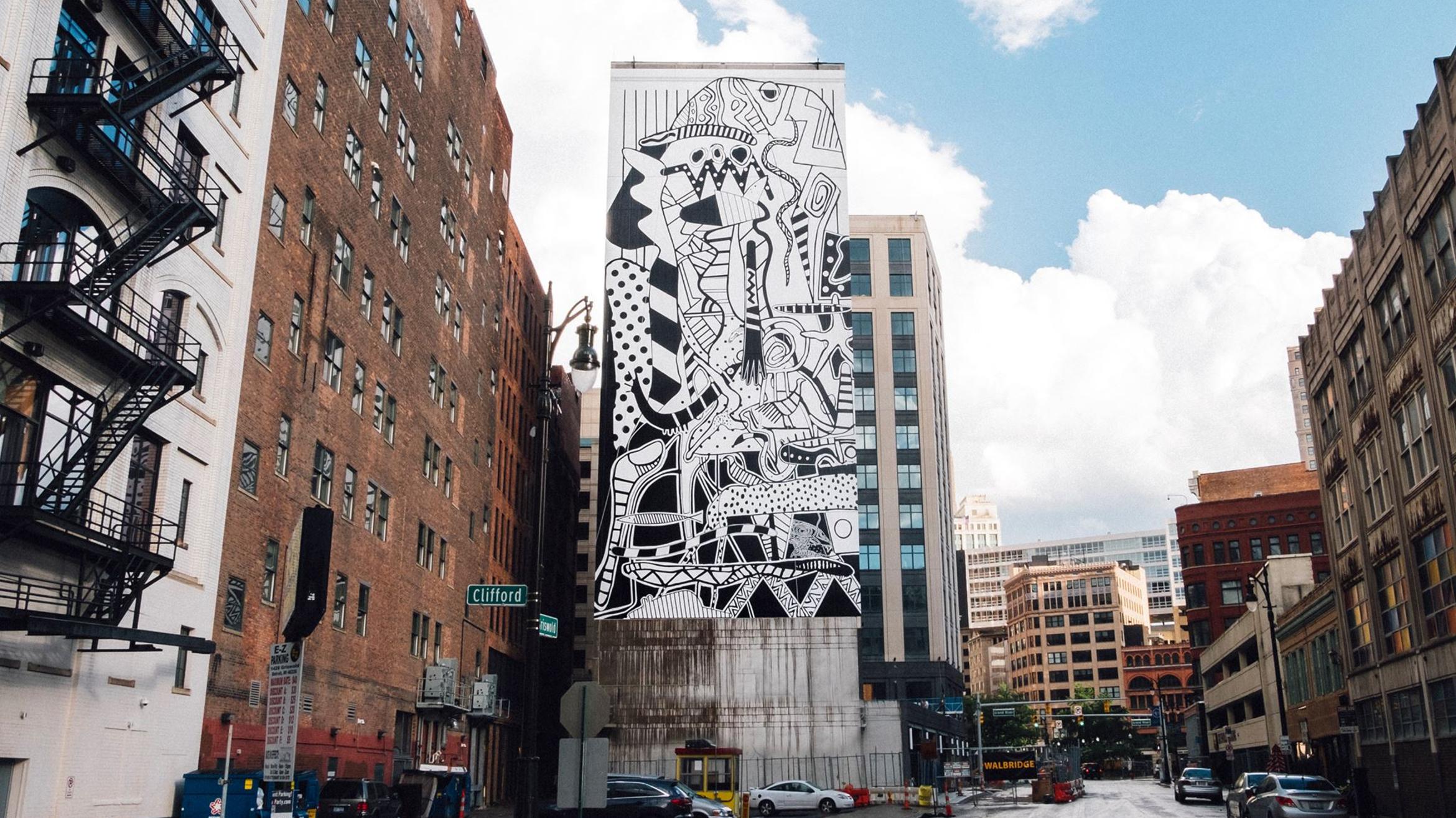 Detroit Arts Icon Charles McGee Debuts Massive Mural Downtown WDET