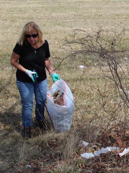 Phyliss Macuga Baker organized a cleanup in Canton.Laura Herberg/WDET