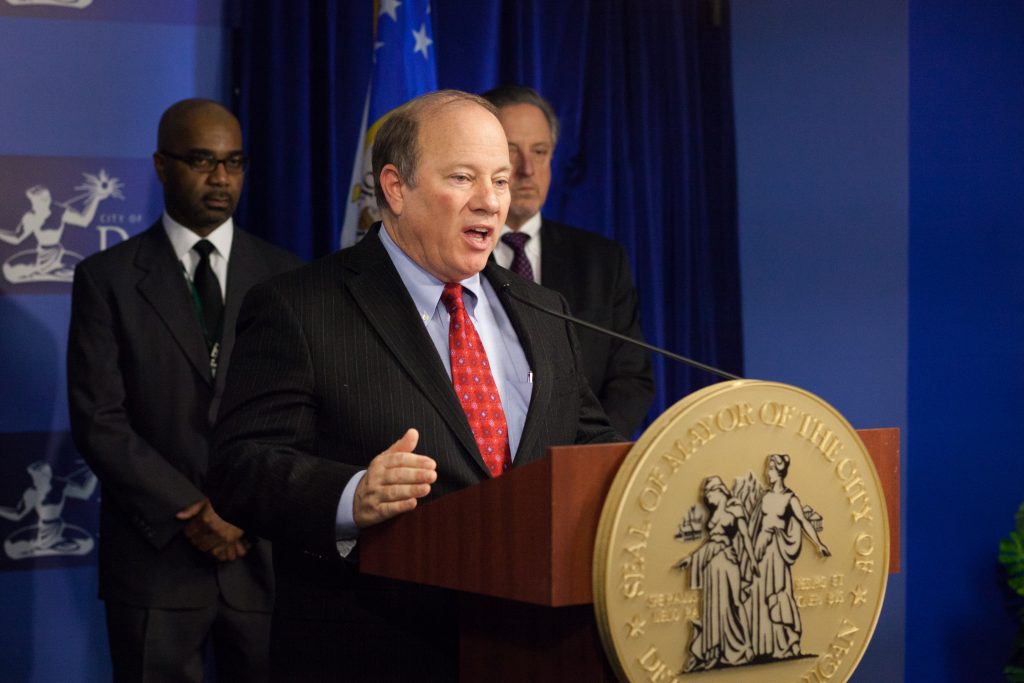 Mike Duggan giving speech