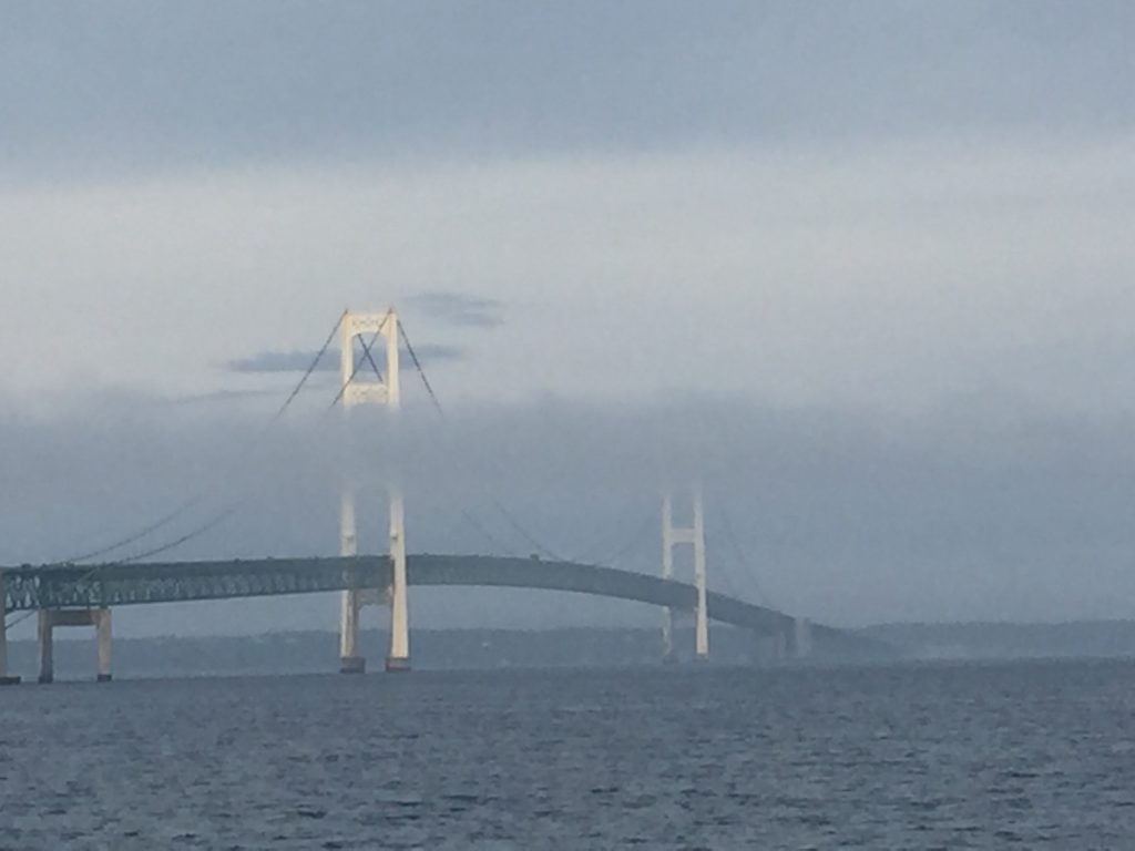 Mackinac Bridge in Fog