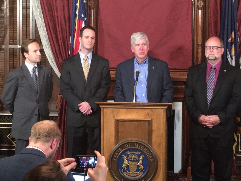 Governor Snyder Meekhof Cotter Calley Lawmakers