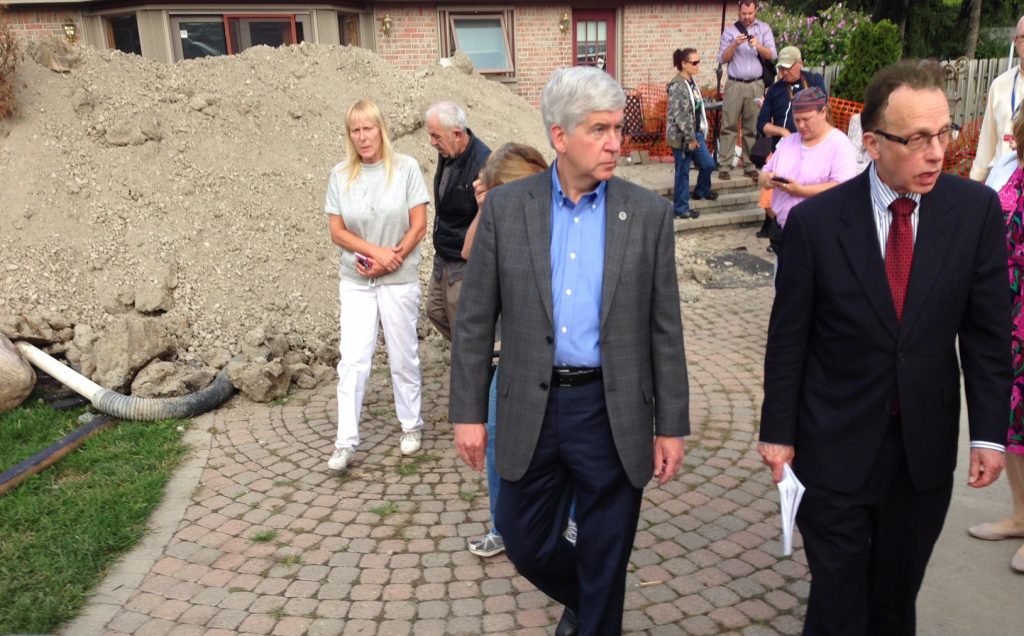 2014 Flood Damage Governor Rick Snyder Jim Fouts Warren