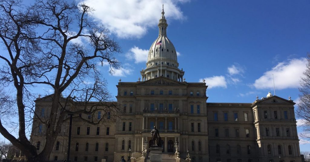 Michigan State Capitol building on a sunny day