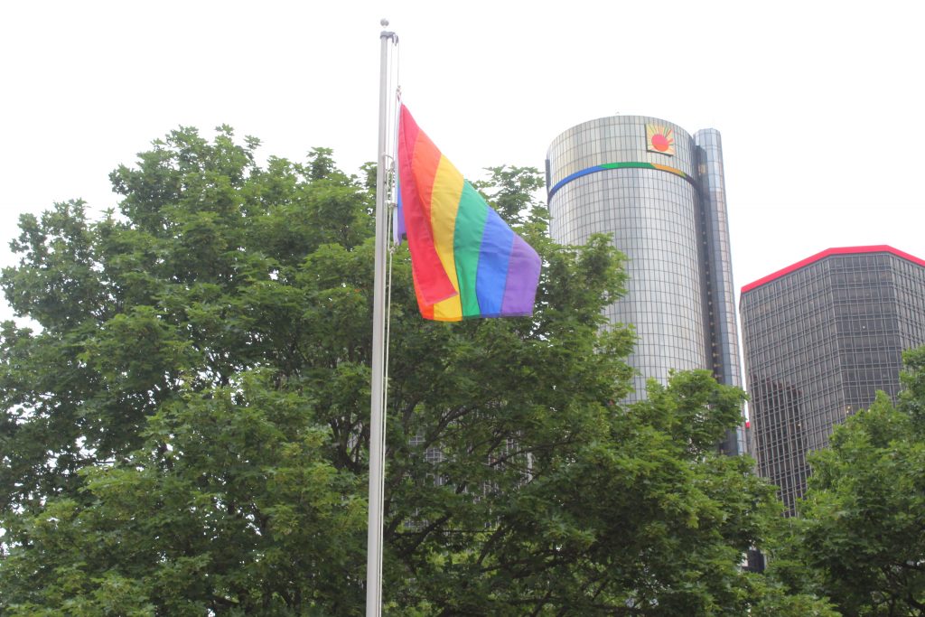 Pride Flag in Hart PLAza 2