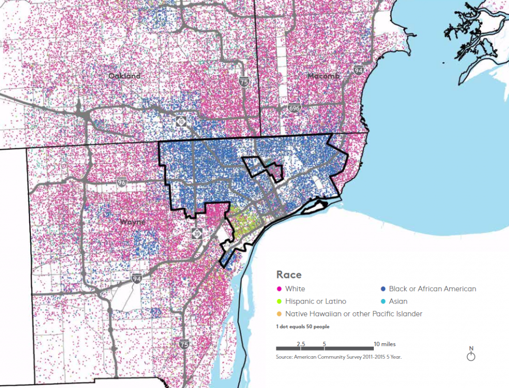 Detroit Future City Race Segregation Map