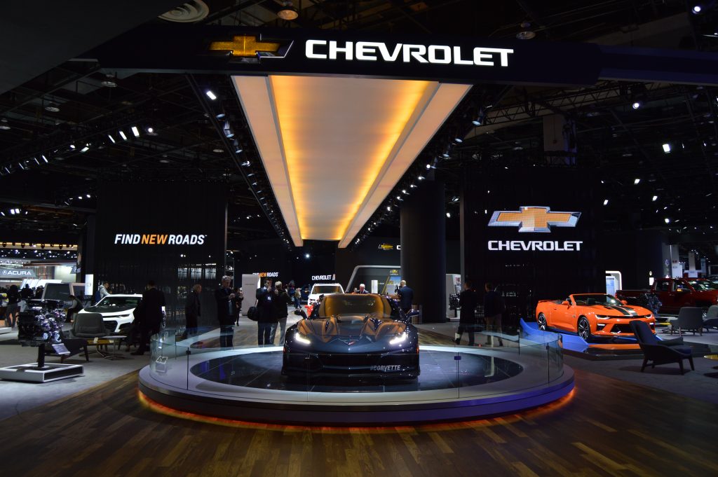 NAIAS 2018 auto show floor Chevrolet Chevy sign 1/16/2018