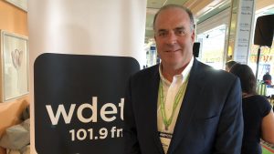 Rep. Dan Kildee (D-Flint Township) at a WDET event. Kildee announced Thursday, Nov. 16, 2023, that he would be retiring next year after the end of his sixth term.