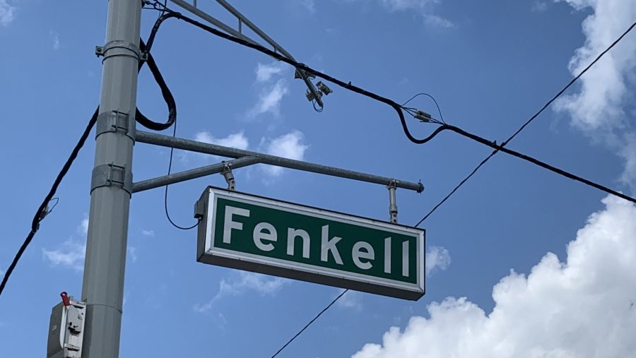 Fenkell street sign in Detroit