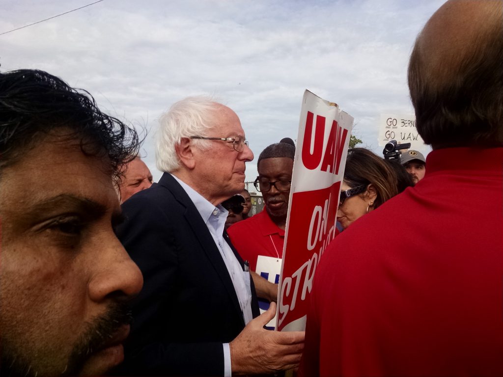 Bernie Sanders with on strike UAW at Det-Hamtramck plant 9/25/2019