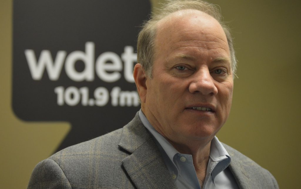 Detroit Mayor Mike Duggan at WDET Studios, March 2020.