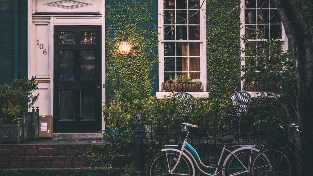 House with bike in front