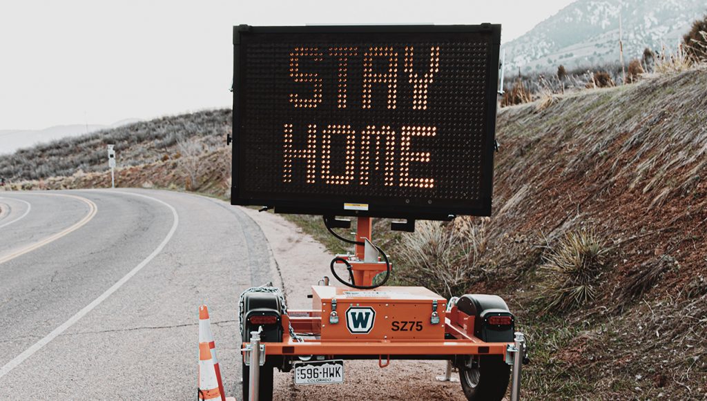 stay at home sign