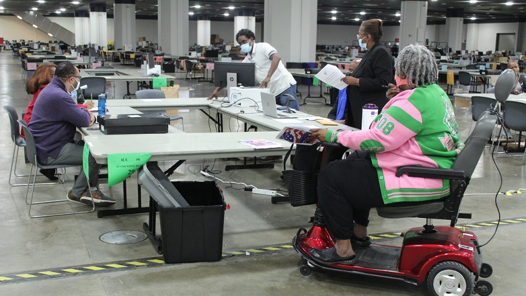 poll workers absentee ballots counting