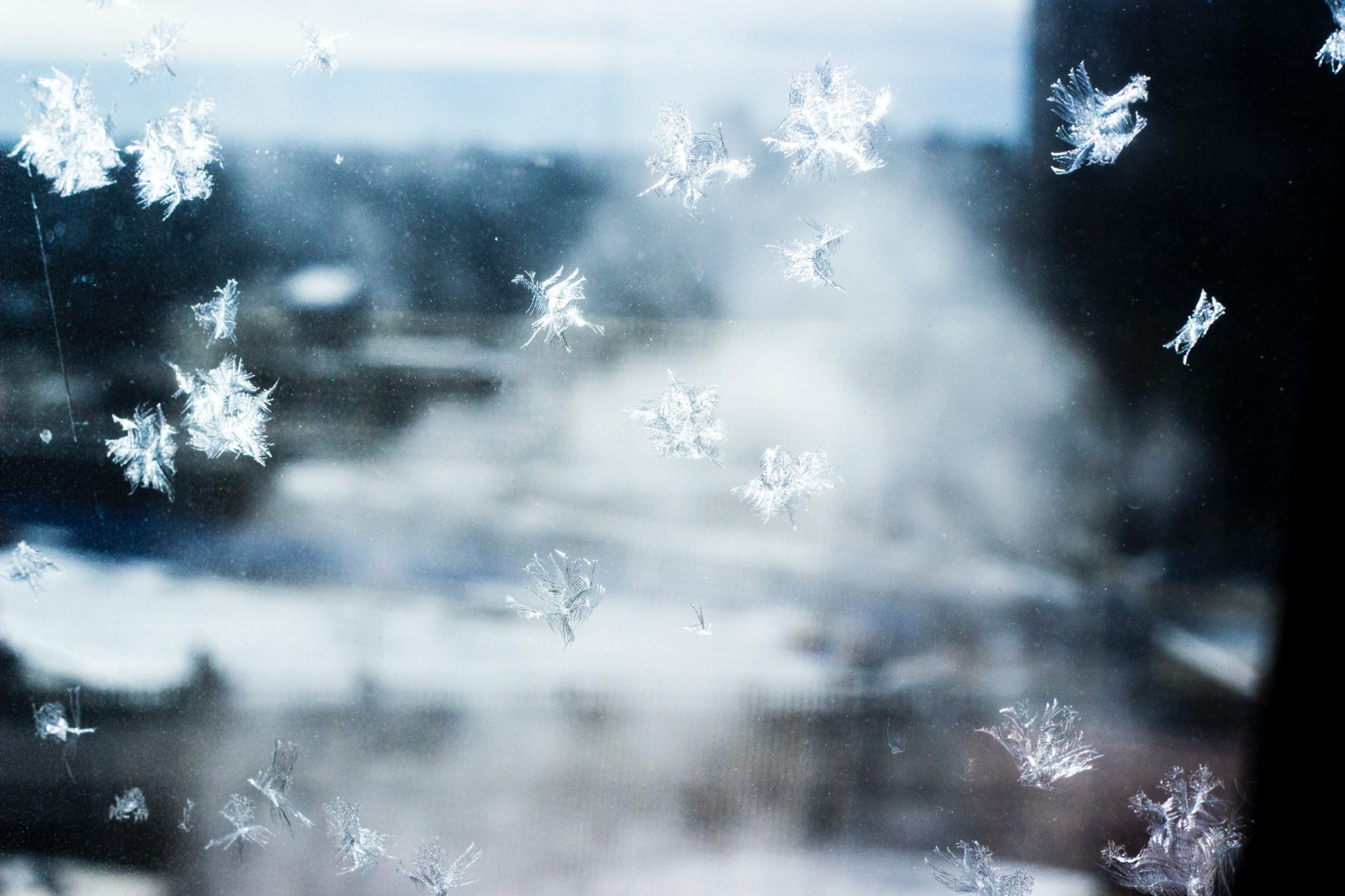 Stock photo of a frosty window.