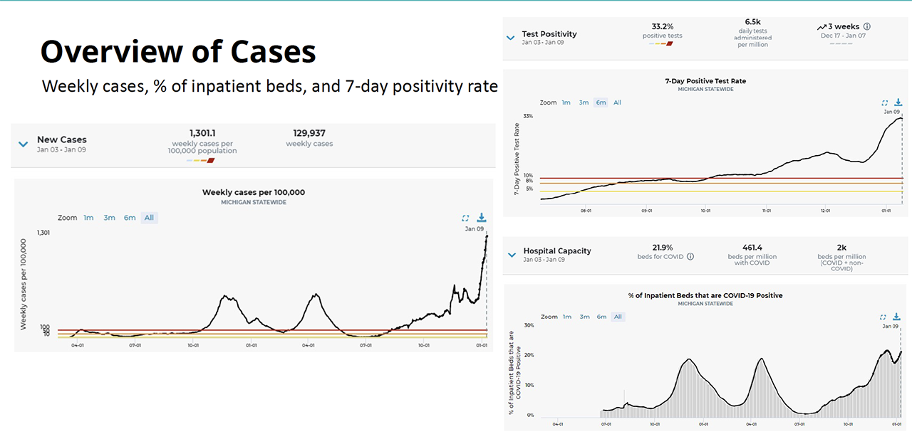 Graphs of cases during omicron surge