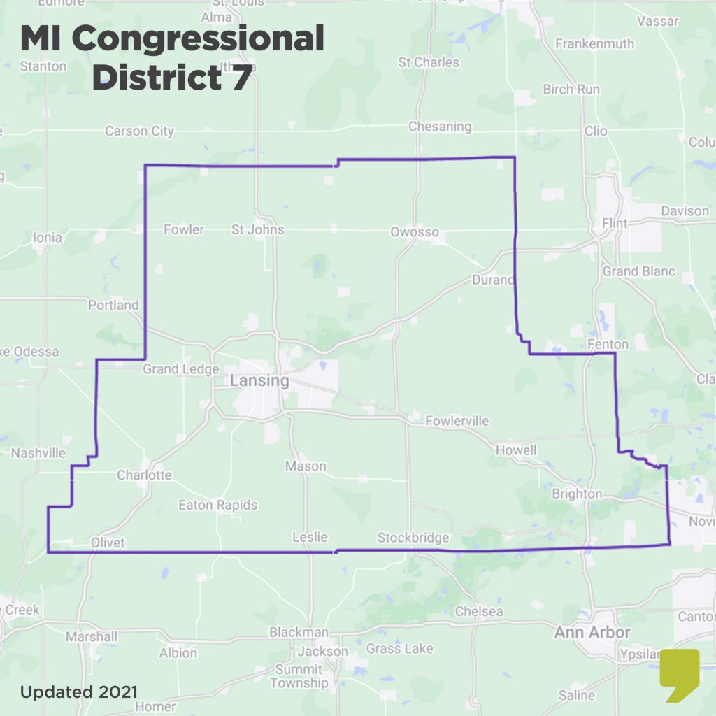 Map of Michigan's 7th Congressional District
