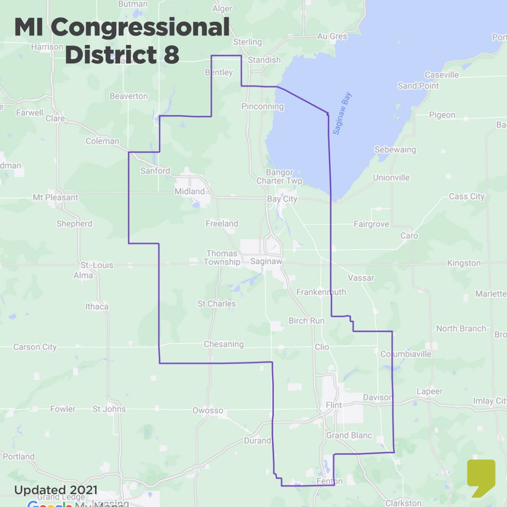 Map of Michigan's 8th Congressional District