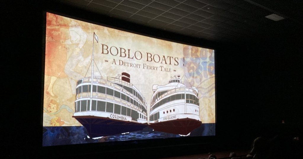 Boblo Boats Movie playing on the big screen