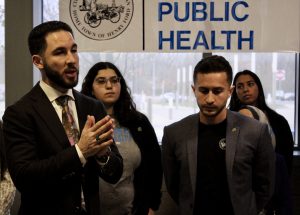 Abdullah Hammoud speaks about the new Dearborn Public Health Narcan station in the city's transit center