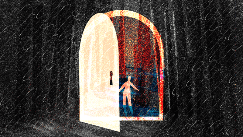 illustration of a person standing in a doorway