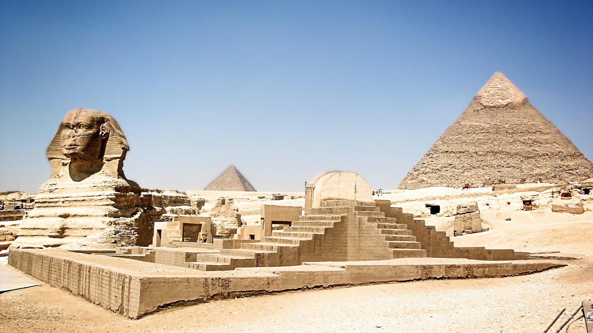 Photos of ancient pyramids in Egypt.