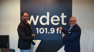 Ronnie Waters (left) and Rick Speck at WDET on Jan 11, 2023