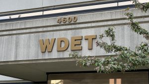 WDET sign on the exterior of our studios