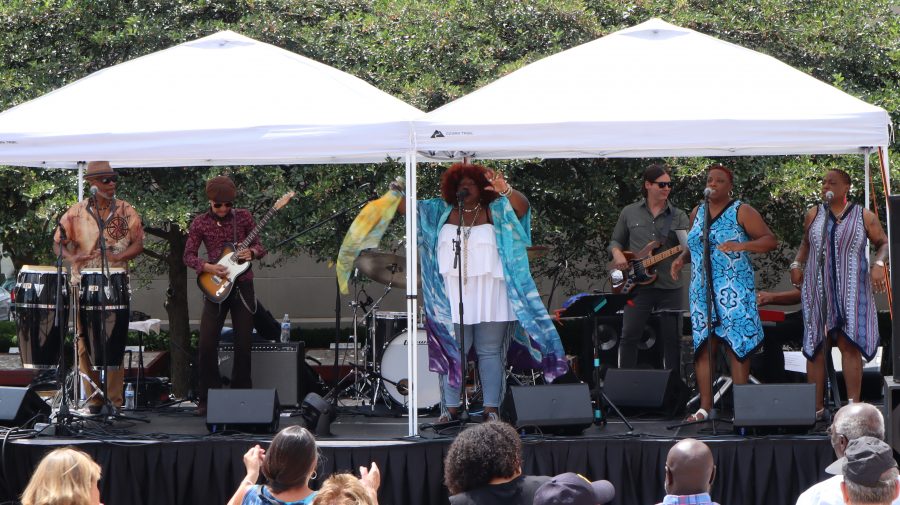 Thornetta Davis and her band perform at Concert of Colors on July 21, 2023, in Detroit, Mich.