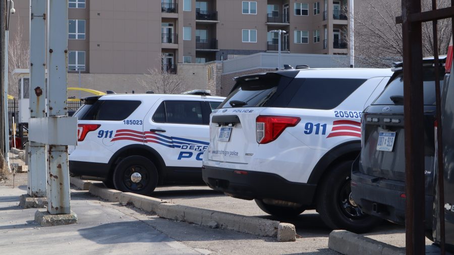 A photo of Detroit police vehicles.
