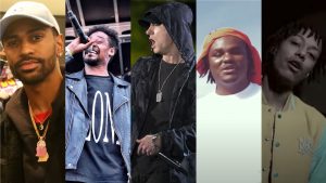 Collage of Big Sean, Danny Brown, Eminem, Tee Grizzley and Skilla Baby.