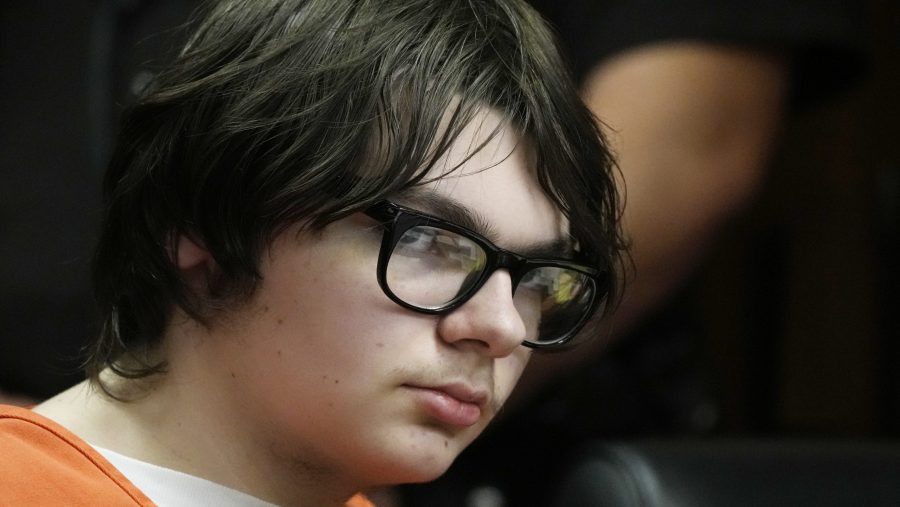 Ethan Crumbley sits in court, Friday, July 28, 2023, in Pontiac, Mich.