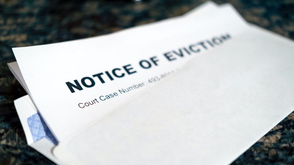 A notice of eviction letter.