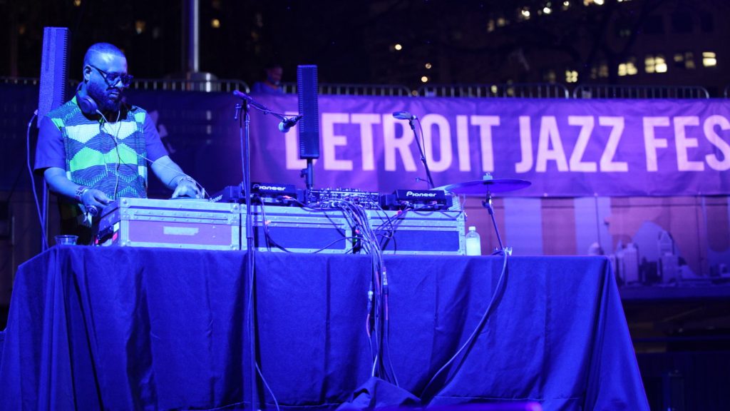 Madlib performs at the opening night of the 2023 Detroit Jazz Festival at the Carhartt Amphitheatre in Hart Plaza (September 1, 2023)