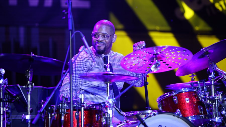 Karriem Riggins performs at the opening night of the 2023 Detroit Jazz Festival at the Carhartt Amphitheatre in Hart Plaza (September 1, 2023)