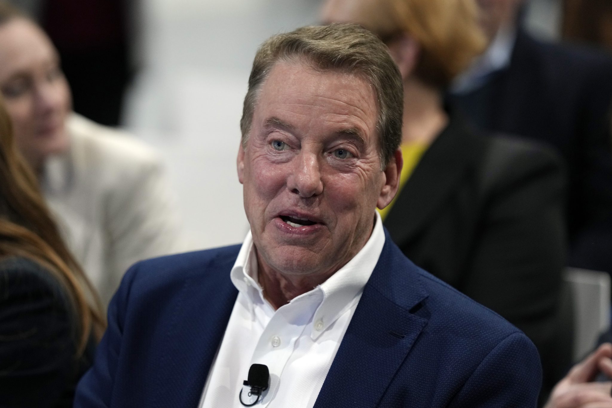 FILE — Ford Motor Co. Executive Chairman Bill Ford made a rare speech Monday morning, Oct. 16, 2023 about the future of American manufacturing with the company near an impasse with striking autoworkers.