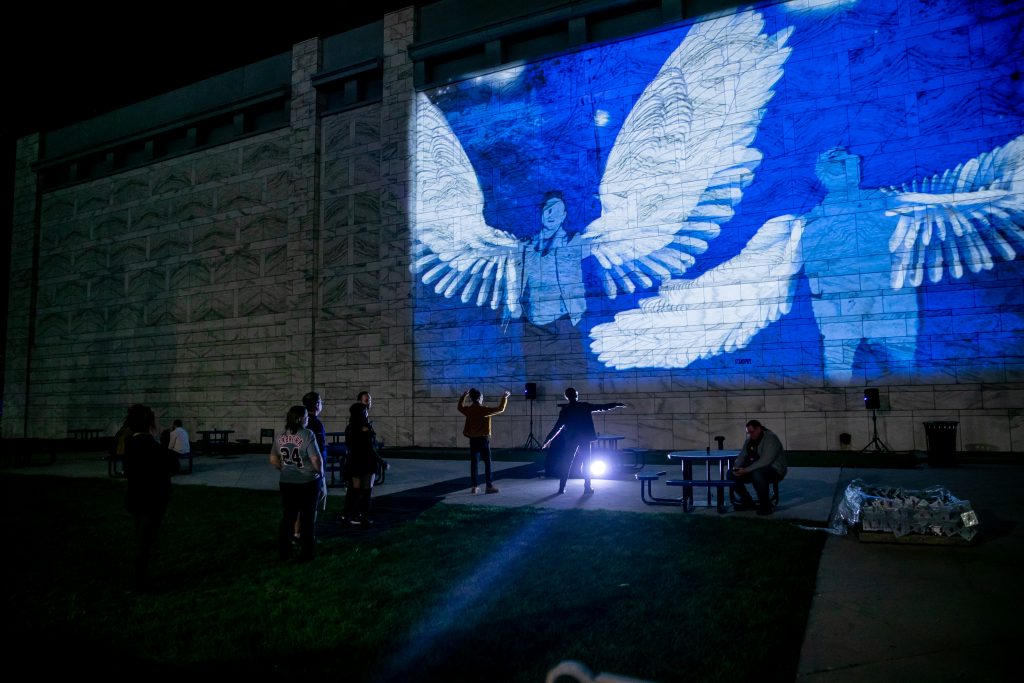 "Ephemeral Angels" by artist Mariana Carranza at Dlectricity is a Knight-funded project from Midtown Detroit, Inc.'s recent Cultural Center digital strategy.