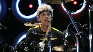 Drummer Stewart Copeland of The Police performs during the Live Earth concert at Giants Stadium, Saturday, July 7, 2007 in East Rutherford, N.J.