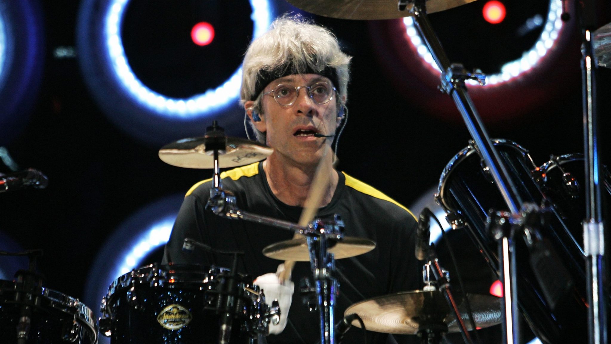 Drummer Stewart Copeland of The Police performs during the Live Earth concert at Giants Stadium, Saturday, July 7, 2007 in East Rutherford, N.J.