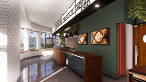 Renderings of the new Louisiana Creole Gumbo show a dedicated carryout space.