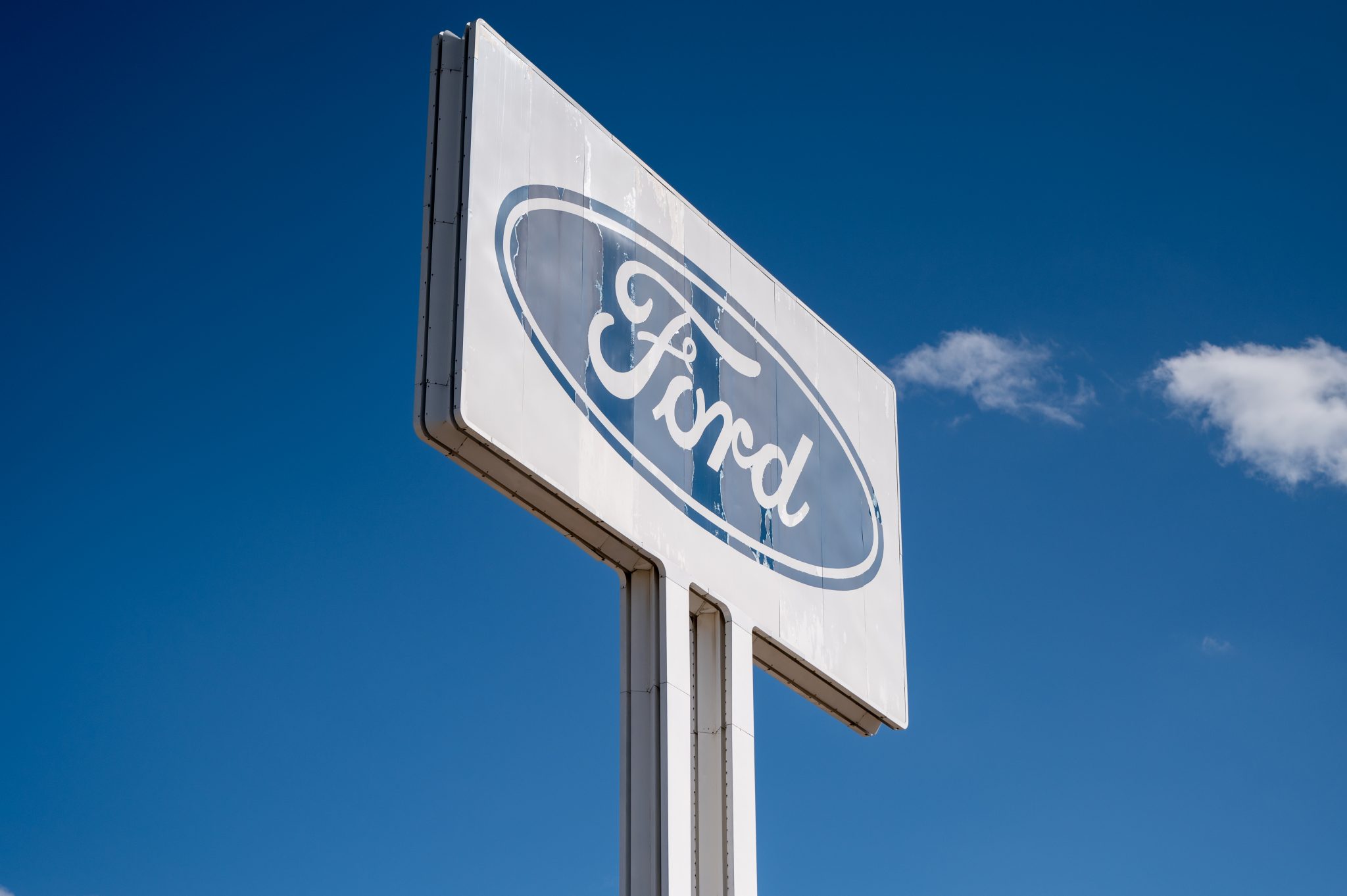 Ford sign in Dearborn, Mich.