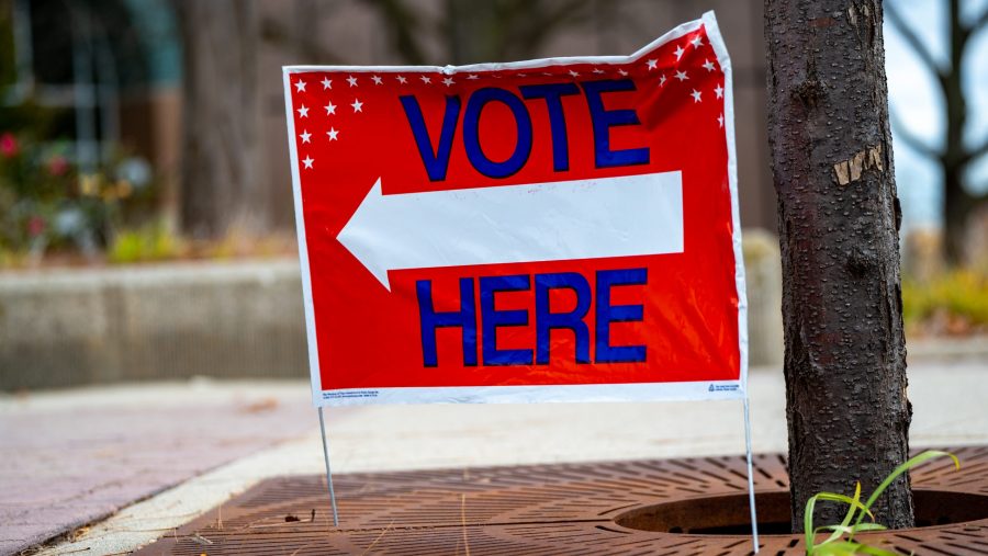 Vote Here sign in Michigan