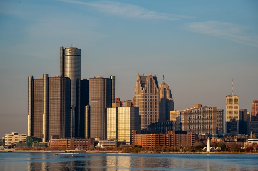 Detroit's skyline from Belle Isle on November 16, 2023