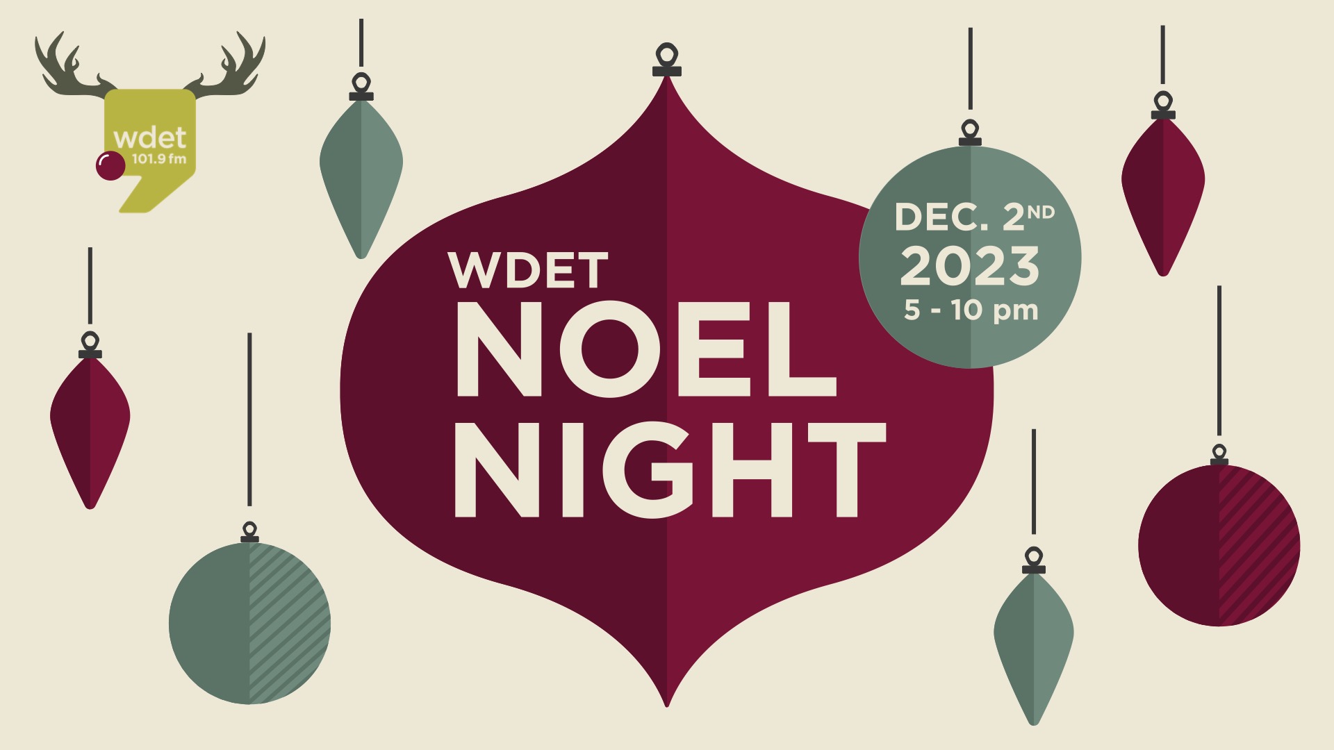WDET Noel Night on December 2nd, 2023 from 5 to 10 p.m.