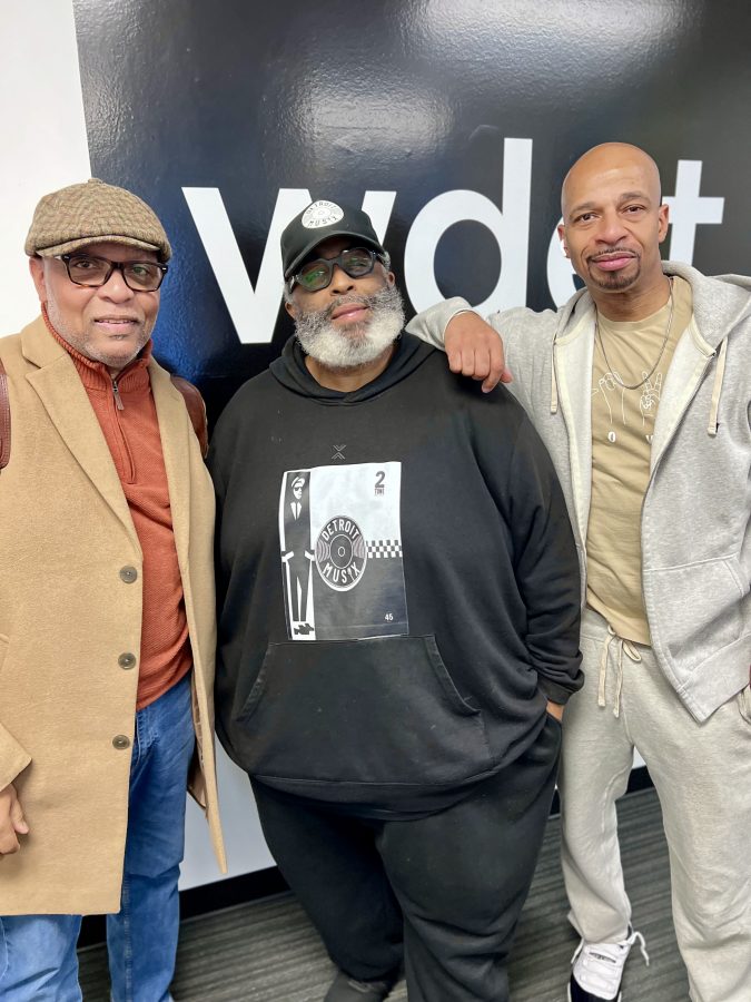 Nazim Fakir (from left), Samuel J. Donald and Horace Sanders visited the WDET studios to talk about the Papa Was Project and Fathers of Funny comedy showcase on Friday, Nov. 10 at the Detroit Public Theatre.