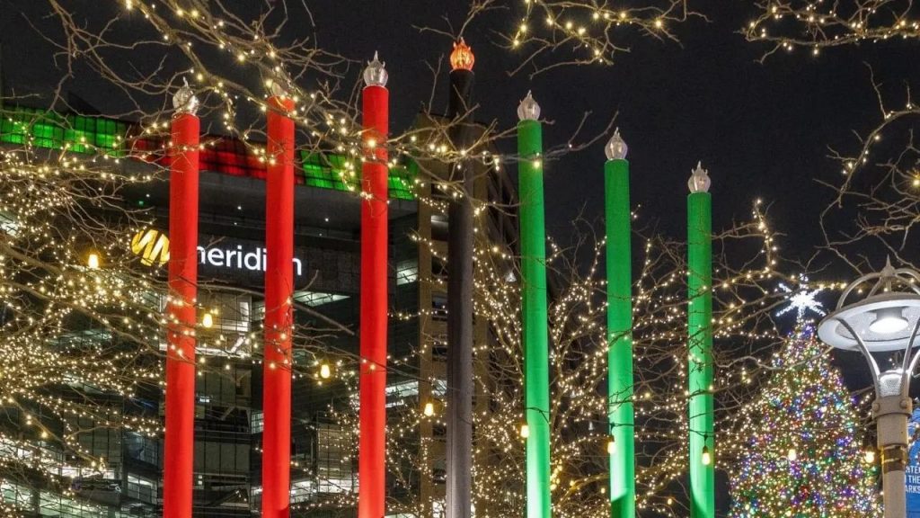 A 30-foot tall Kwanzaa kinara in Detroit