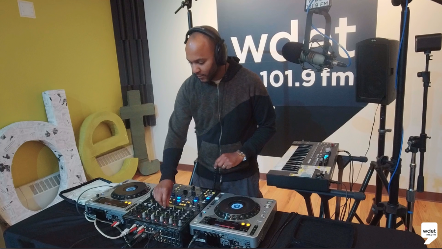 Jon Dixon performs a live DJ set in WDET's studios