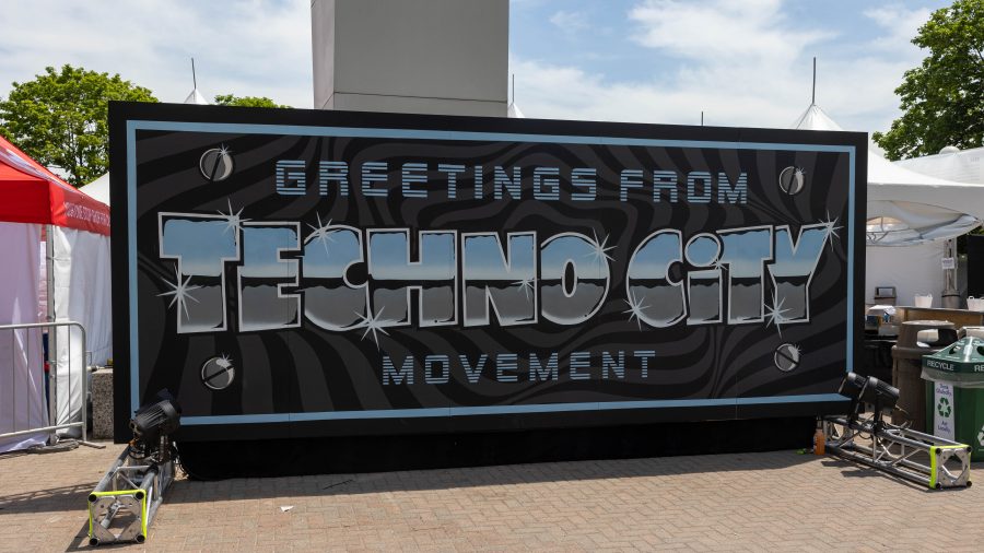 Sign at the Movement festival that says Techno City.