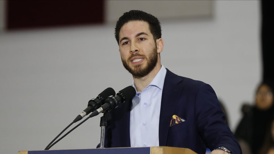 Rep. Abdullah Hammoud, D-Dearborn, speaks during a campaign rally for presidential candidate Sen. Bernie Sanders, I-Vt., in Dearborn, Mich., March 7, 2020.